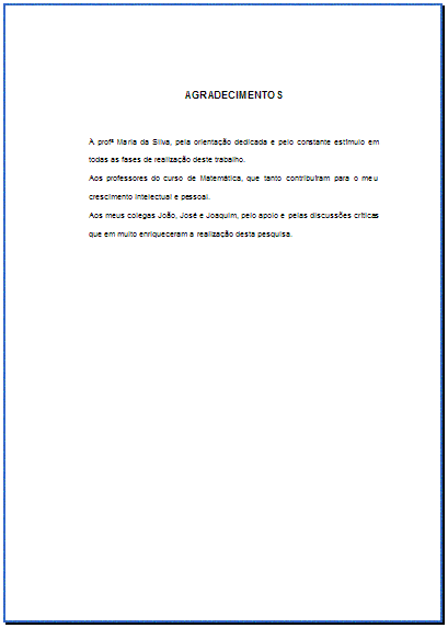 Folha de Agradecimentos